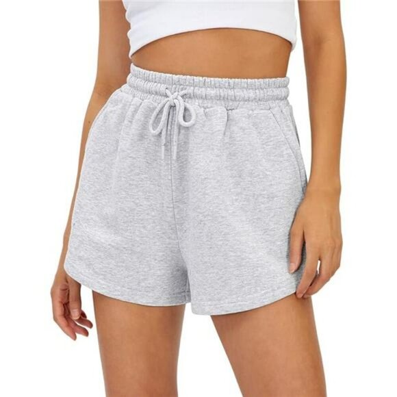 Womens High Waist Sweat Shorts Summer Lounge Casual Comfy Athletic Shorts - Picture 6 of 6